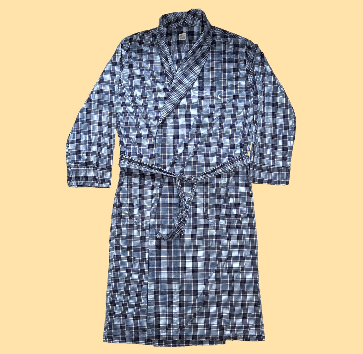 Polo Ralph Lauren Vintage Plaid Pajama/Bath Robe - Large/XL - Blue / White