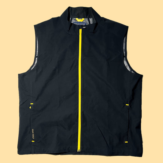 Polo Golf Ralph Lauren Water-Resistant Packable Vest - XL - Black / Yellow