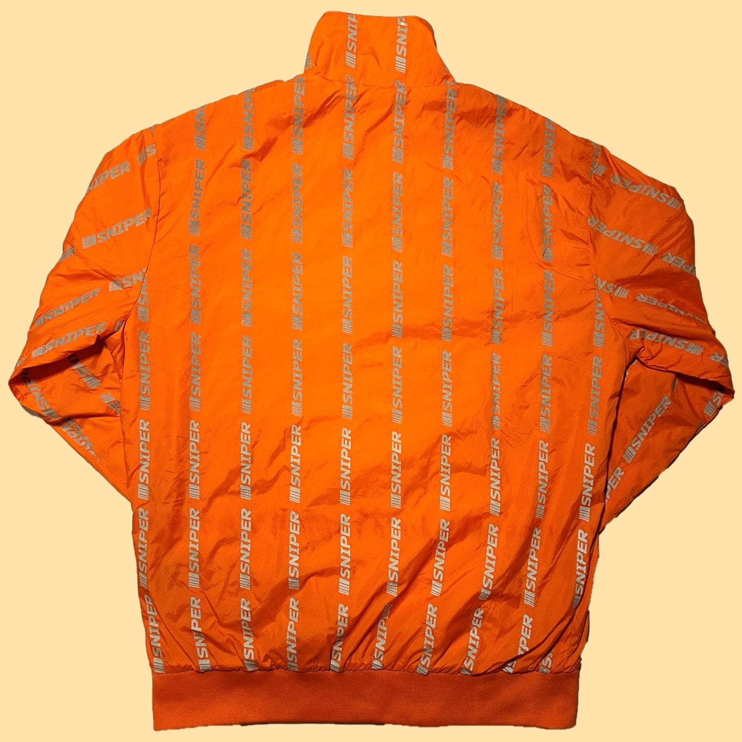 Sniper Gang Sniper Gang Sniper Stripes Full Zip Windbreaker - Small - Orange