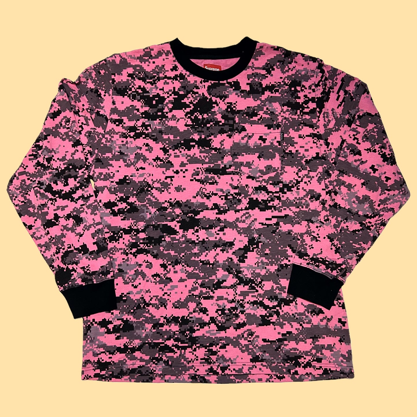 Supreme Pink Digi Camo Long Sleeve Shirt (Spring/Summer 2017) - XL