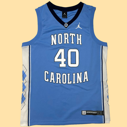 Jordan Nike Team Sports UNC Tarheels #40 Basketball Jersey - Large - Carolina Blue