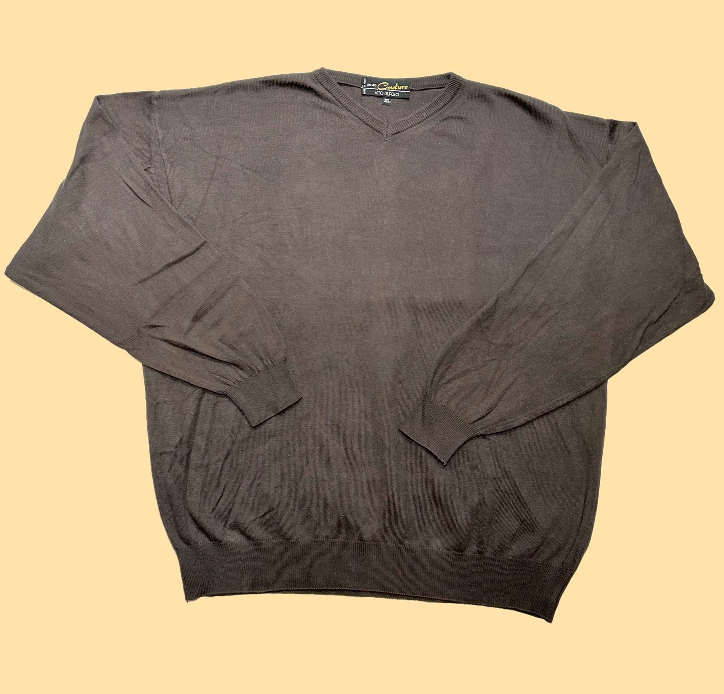 Vito Rufolo Uomo Couture V-Neck Sweater - Dark Gray